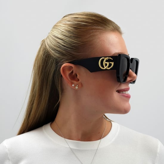 Gucci Square Damen Schwarz Grau Sonnenbrille - Image 5