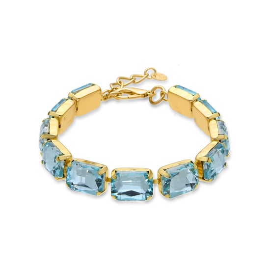 Luxenter Blaues Kristallarmband aus 18k Gelbgold - Ankek - Image 1