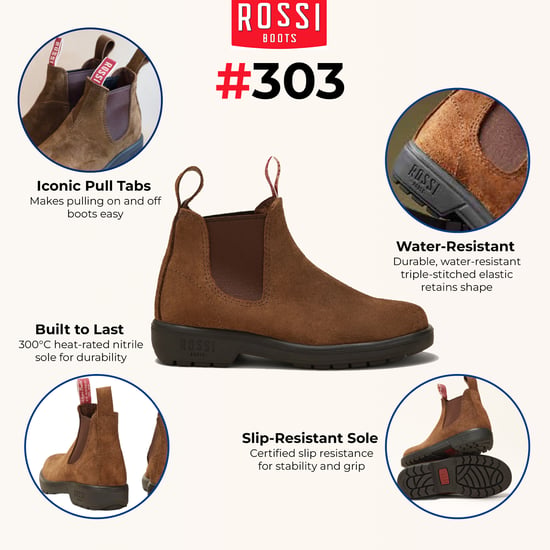 Rossi 303 Endura Chelsea-Stiefel aus rustikalem braunem Wildleder - Image 2