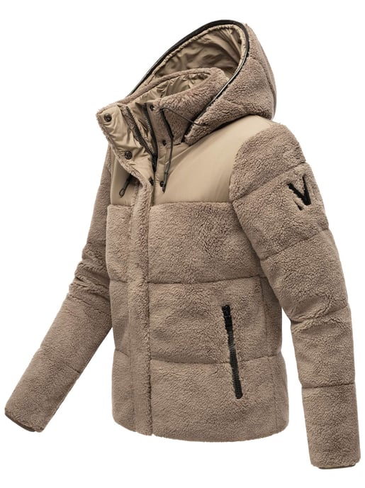 Marikoo Damen Teddy Puffer Jacke mit Kapuze & Reißverschluss – Kaguraa - Image 3