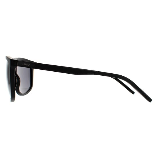 Hugo von Hugo Boss Rechteckige Herren Sonnenbrille Matt Schwarz Grau - Image 3