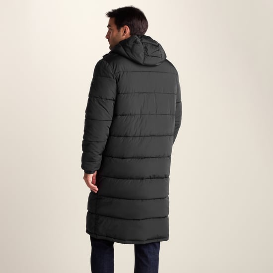 Langrick Mens Long Padded Jacket Black - Image 2