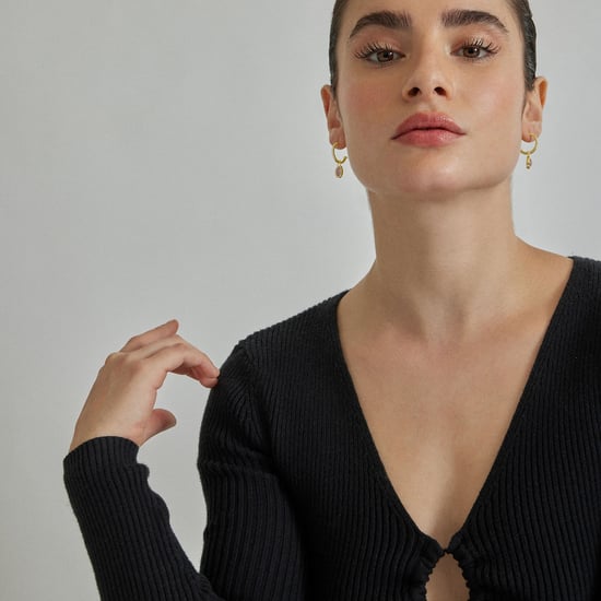 Luxenter Nyahau Ohrringe mit lila Kristall, veredelt in 18K Gelbgold - Image 2