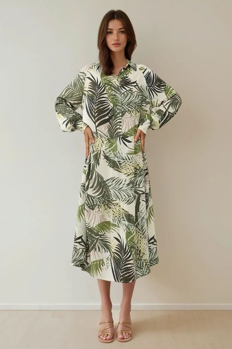 Maxikleid mit Blumenmuster und Shirtkragen - Image 3