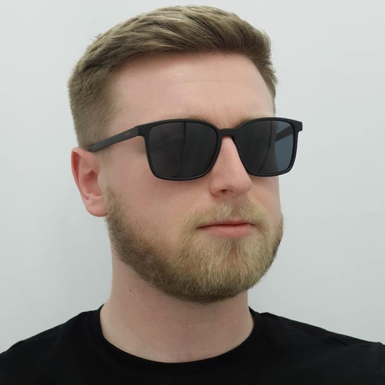Hugo by Hugo Boss Square Mens Matte Schwarz Grau Sonnenbrille - Image 5