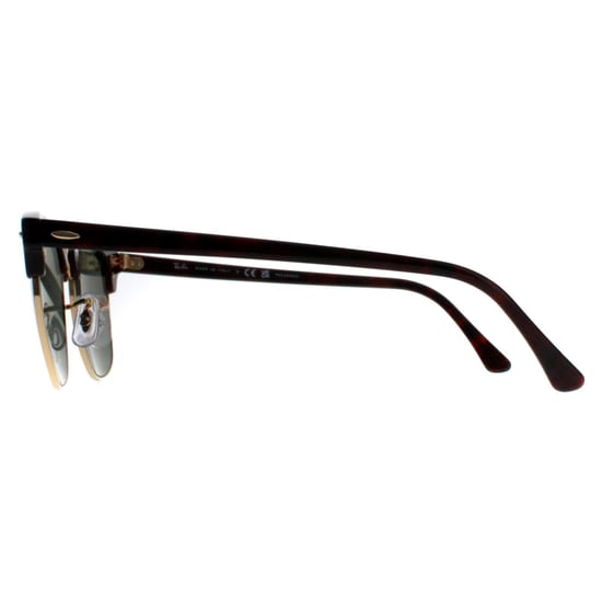 Rayban Lunettes De Soleil Clubmaster 3016 990/58 Rouge Havana Vert Polarisé Gret 51mm - Image 3