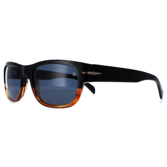 David Beckham Rectangle Mens Schwarz Horn Blau DB7035/S - Image 2