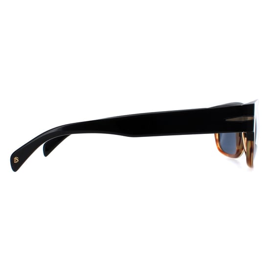 David Beckham Rectangle Mens Schwarz Horn Blau DB7035/S - Image 4