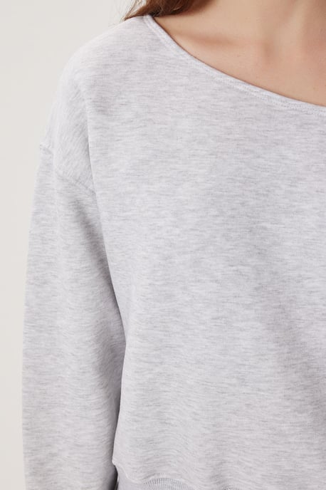 Asymmetrisches Kragen-Sweatshirt - Image 4