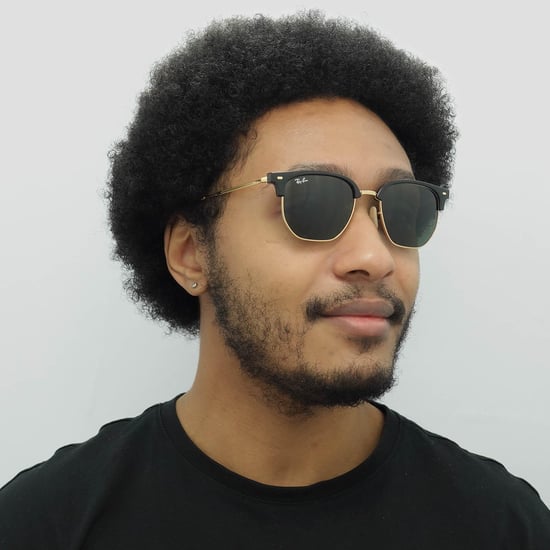 Ray-Ban Square Unisex Schwarz auf Gold Grün RB4416 Neu Clubmaster - Image 5