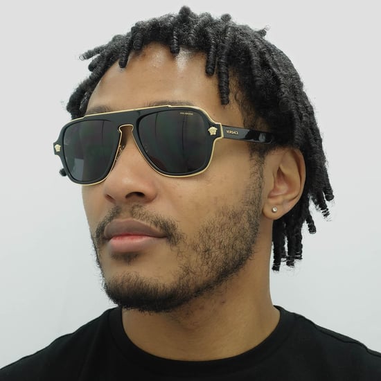 Versace Piloten Sonnenbrille Herren Schwarz Grau Polarisierend - Image 6
