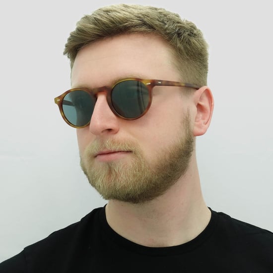 Oliver Peoples Runde Herren Semi Matt Havanna Indigo Photochromic Sonnenbrille - Image 6