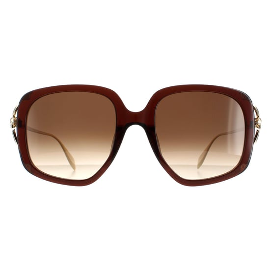 Alexander McQueen Quadratisch Damen Braun Gold Braun Gradient AM0374S - Image 1