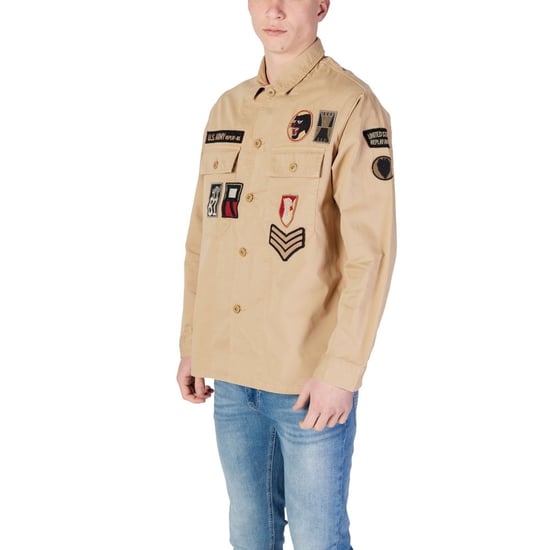 Herren Replay Classic Overshirt in Beige - Image 4