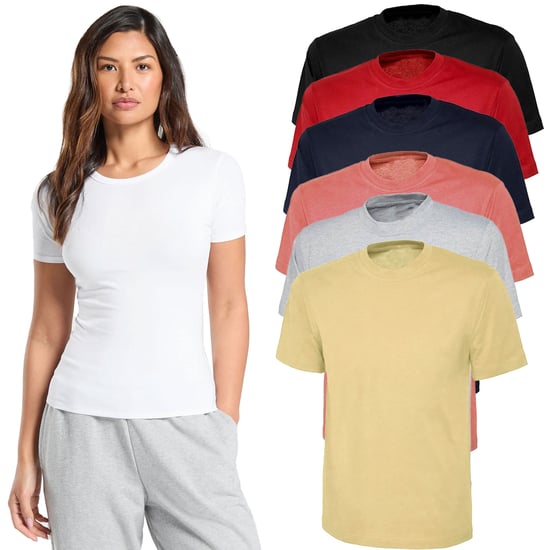 Kruze | Womens Crew Neck T-Shirts (5er Pack) - BLK/GRY/PNK/NUDE/WHT - Image 6